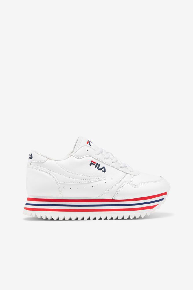 Fila Trainers Womens White Orbit Stripe - Ireland 76153-ZGSP